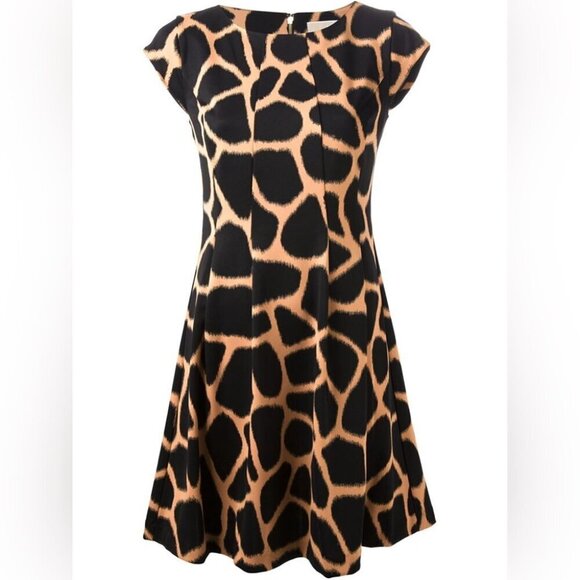 Michael Kors Black and Tan Midi Dress - Picture 2 of 9